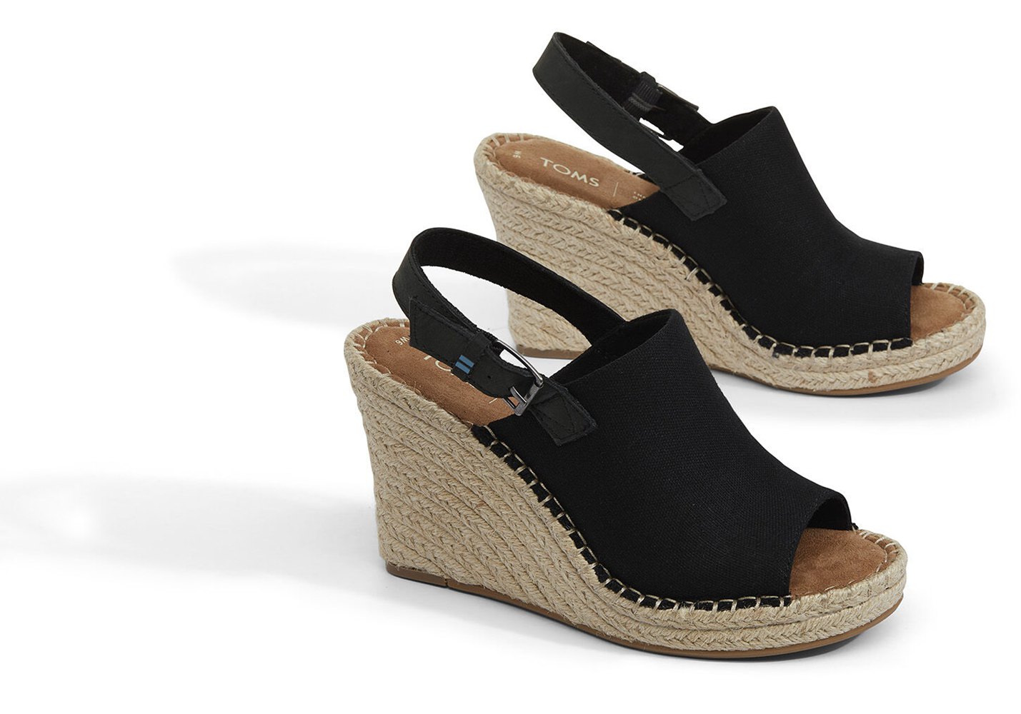 Toms Wedge Damskie Czarne - Monica Heel - 07ZUFNECO